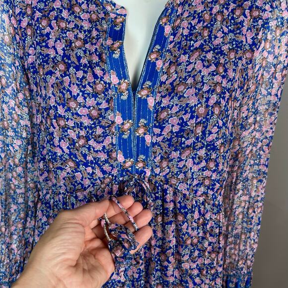 Revolve Saylor Ina Maxi Dress Floral Large blue boho cottagecore - Picture 5 of 13